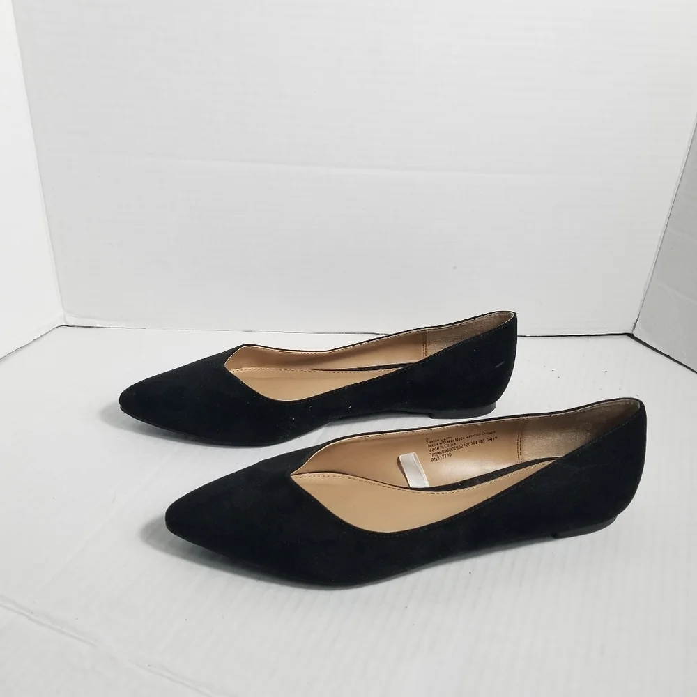 A NEW DAY BLACK SMALL HEEL SLIP ONS SIZE 9